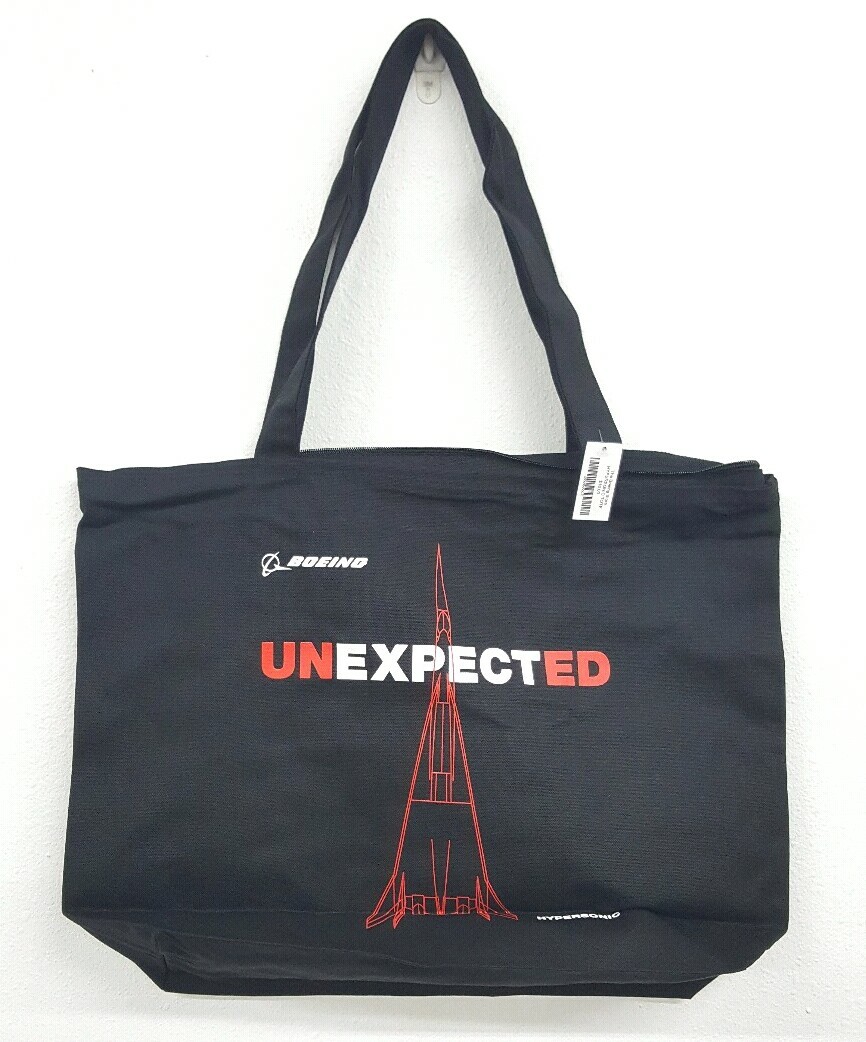 The Boeing Store Unexpected Black Hypersonic Canvas Tote New With Tags
