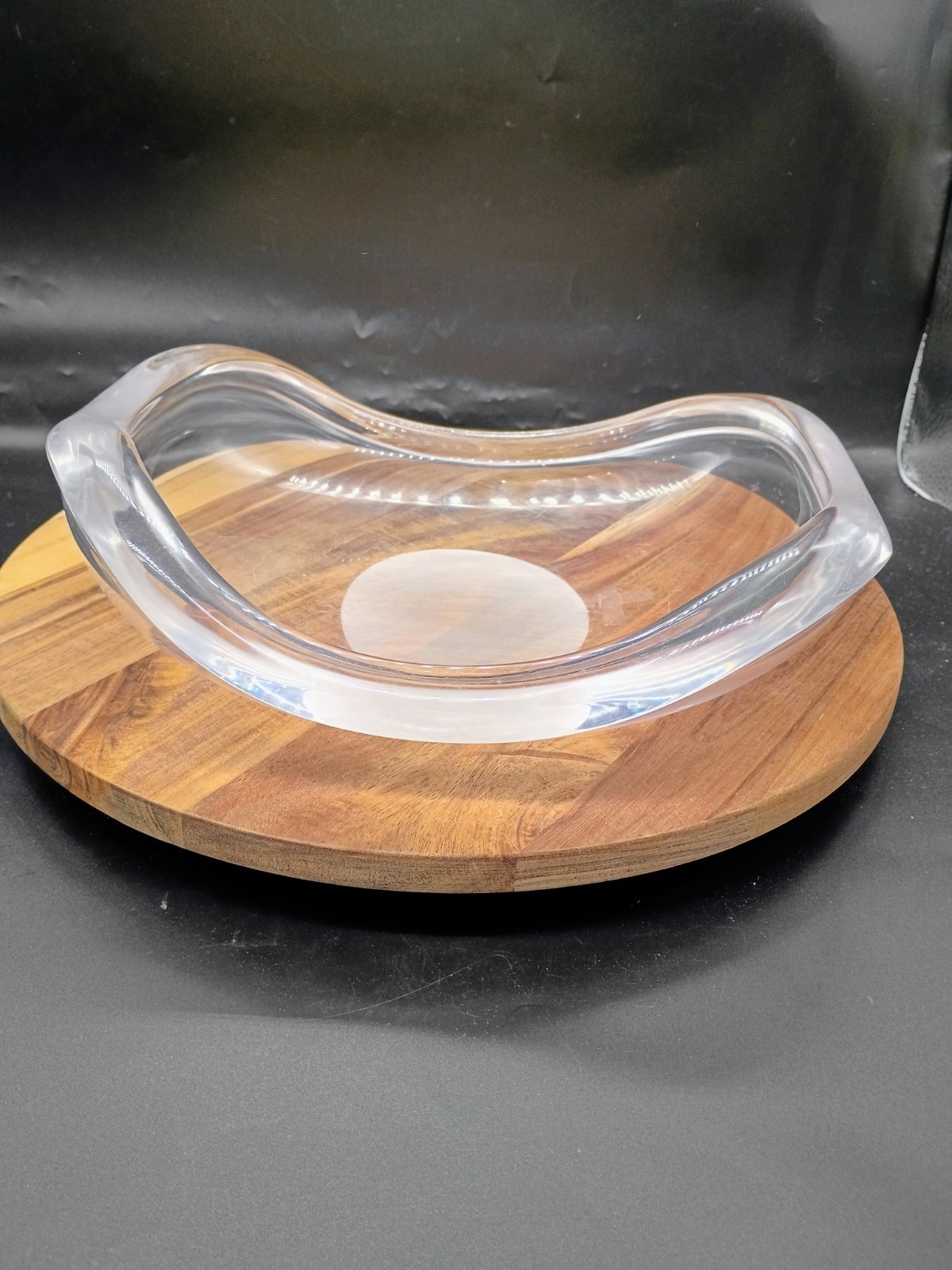 Herb Ritts Astrolite Lucite Centerpiece MCM Asymetrical Bowl 1960\'s 12x9.5x3\