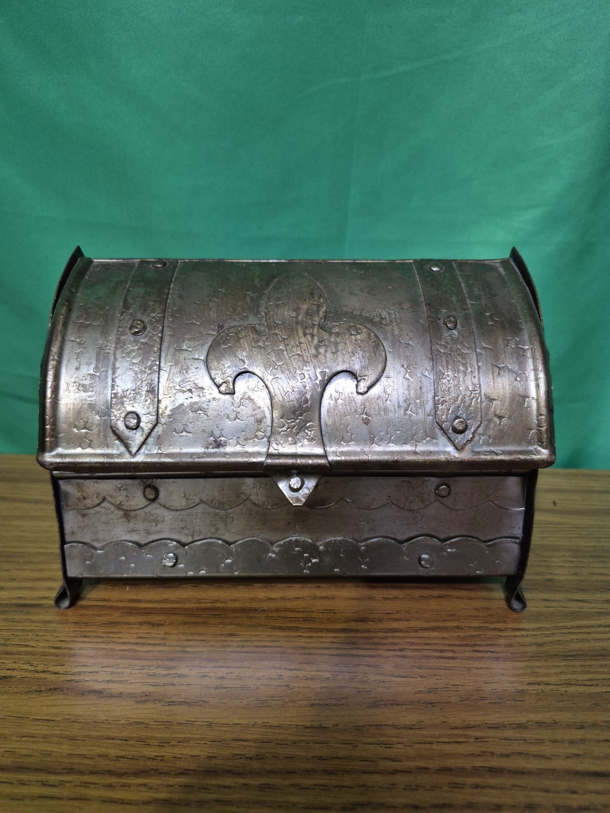 MEDIEVAL VINTAGE JEWELRY BOX TRINKET SILVER TREASURE UNIQUE CASTLE STEEL METAL