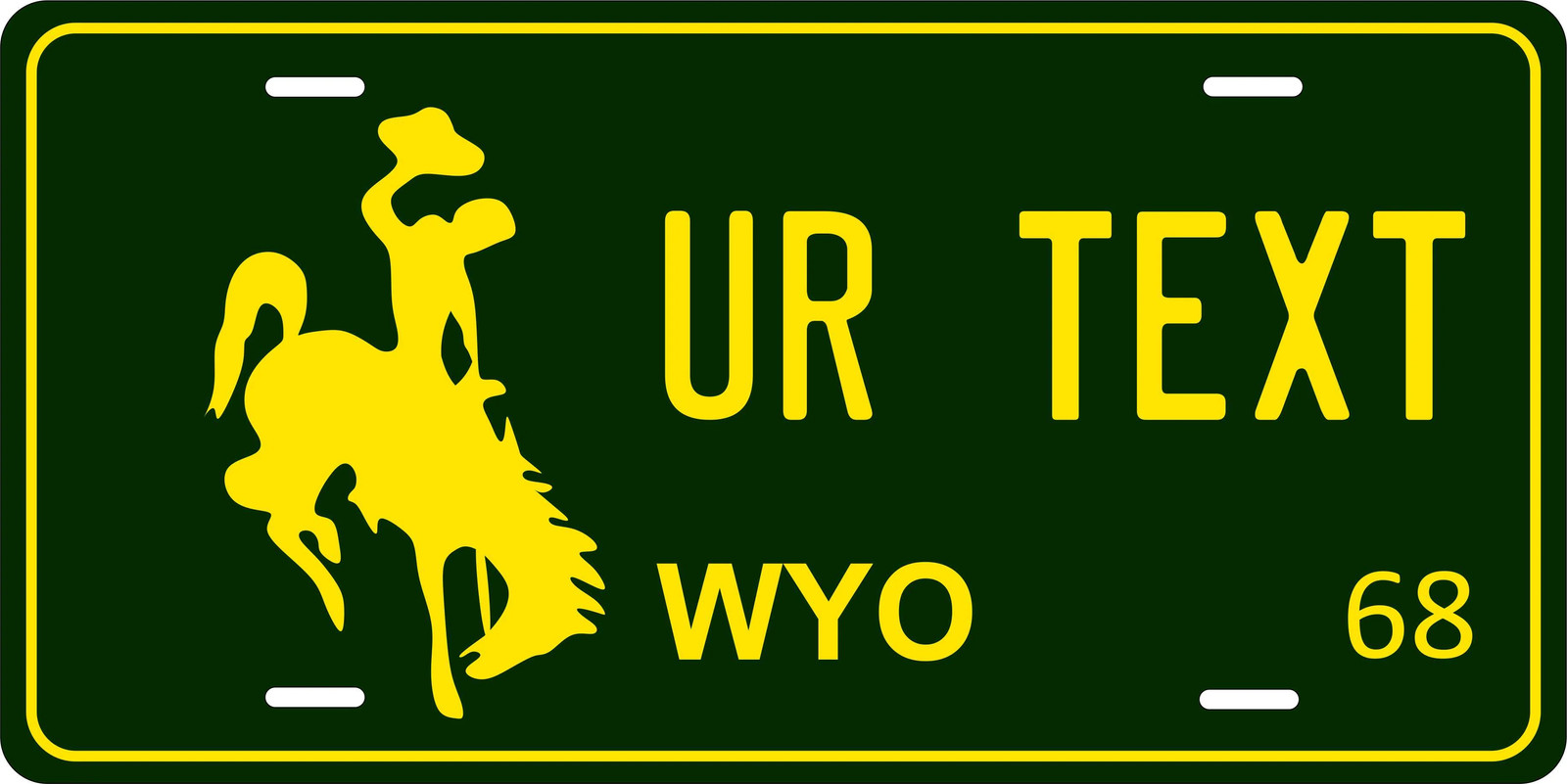 Wyoming 1968 Novelty License Plate Personalized Auto Motorcycle Bicycle