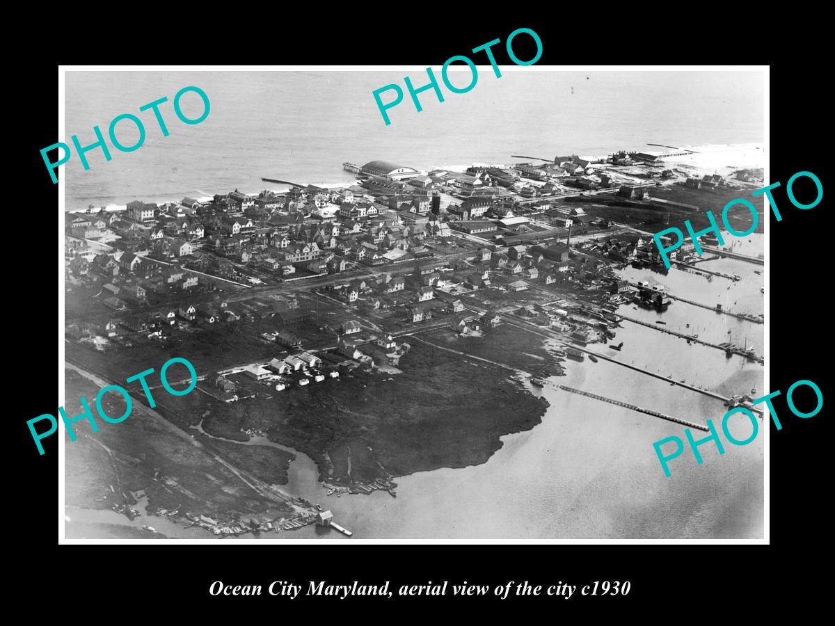 Ocean City Maryland Aerial View City c1930 3 Large Historic Old Photo