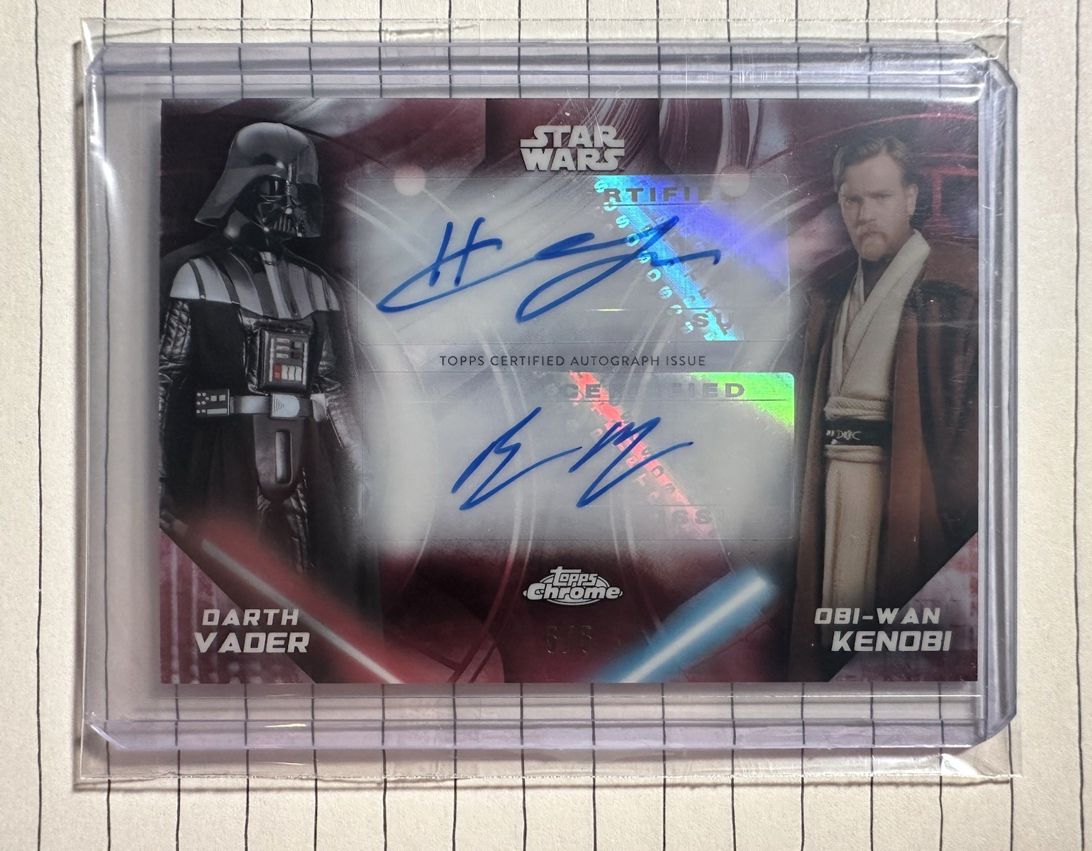 2026 Topps Chrome Star Wars Darth Vader & Obi-Wan Kenobi DUO-HE Auto 5/5