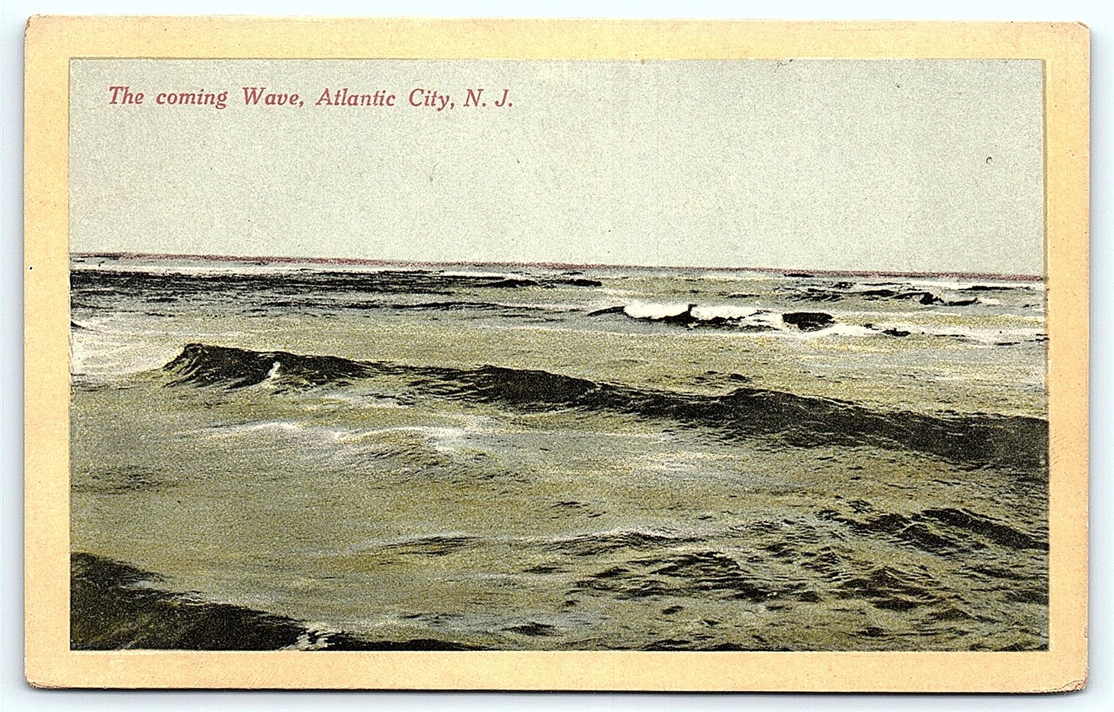 Vintage Undivided Back Postcard: Atlantic City Wave