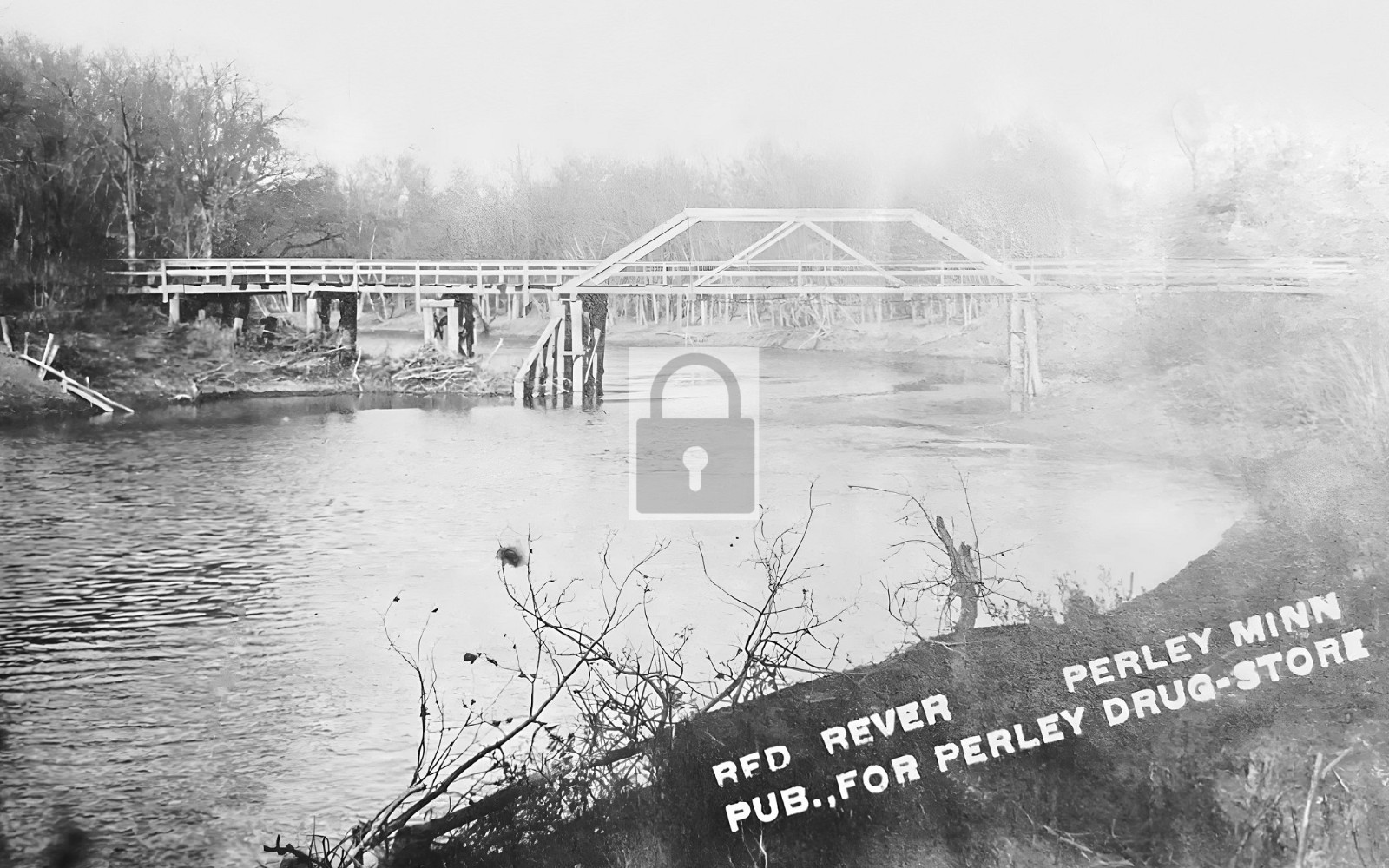 Red River Bridge Perley Minnesota MN - Reprint