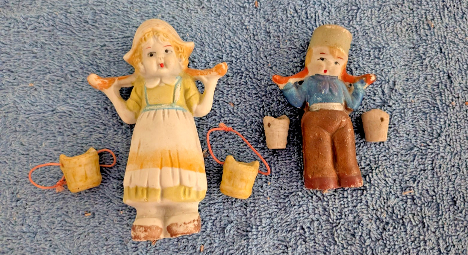 Vintage ceramic bisque Dutch boy and girl figures