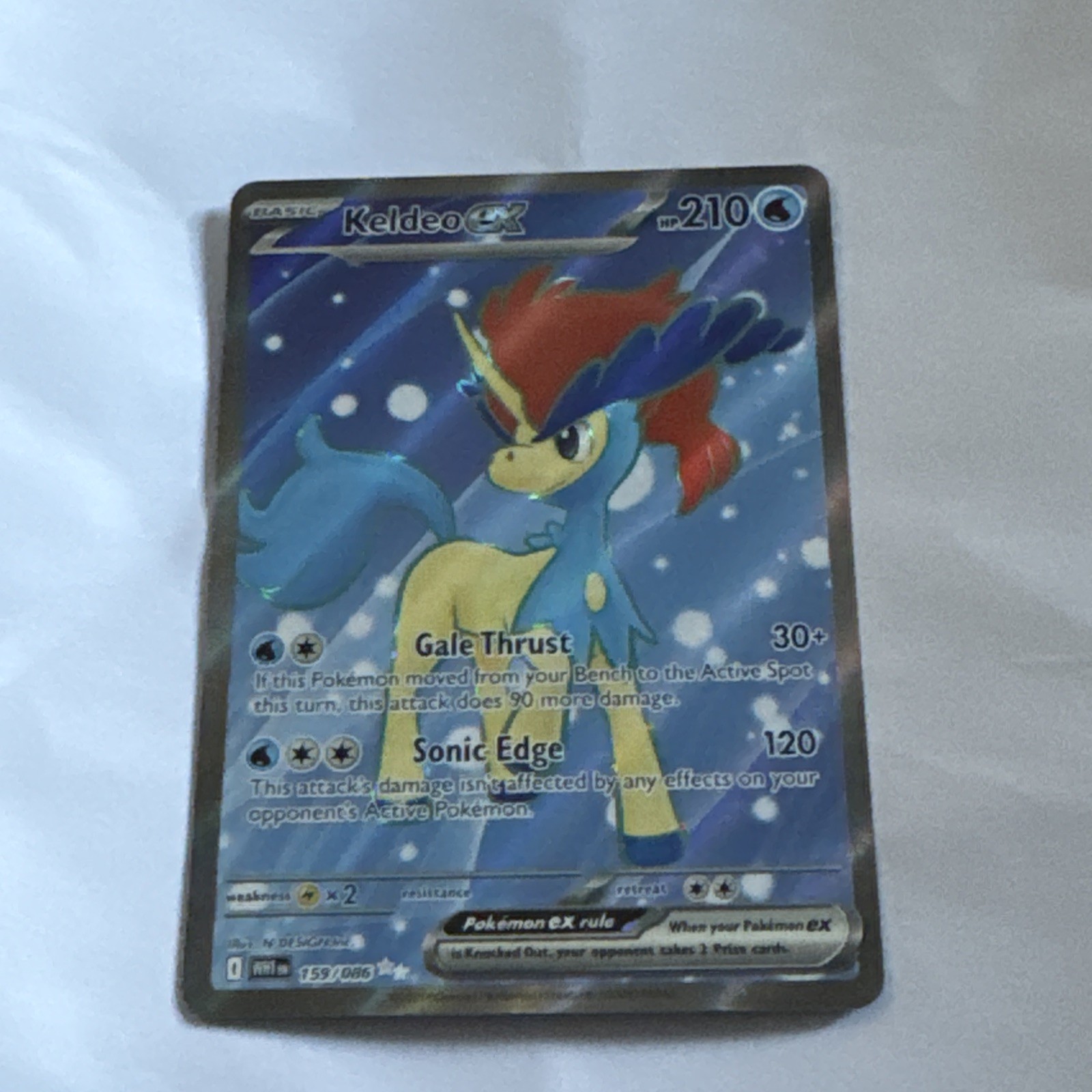 Pokémon TCG Keldeo EX Card 159/086 SV White Flare Mint Condition