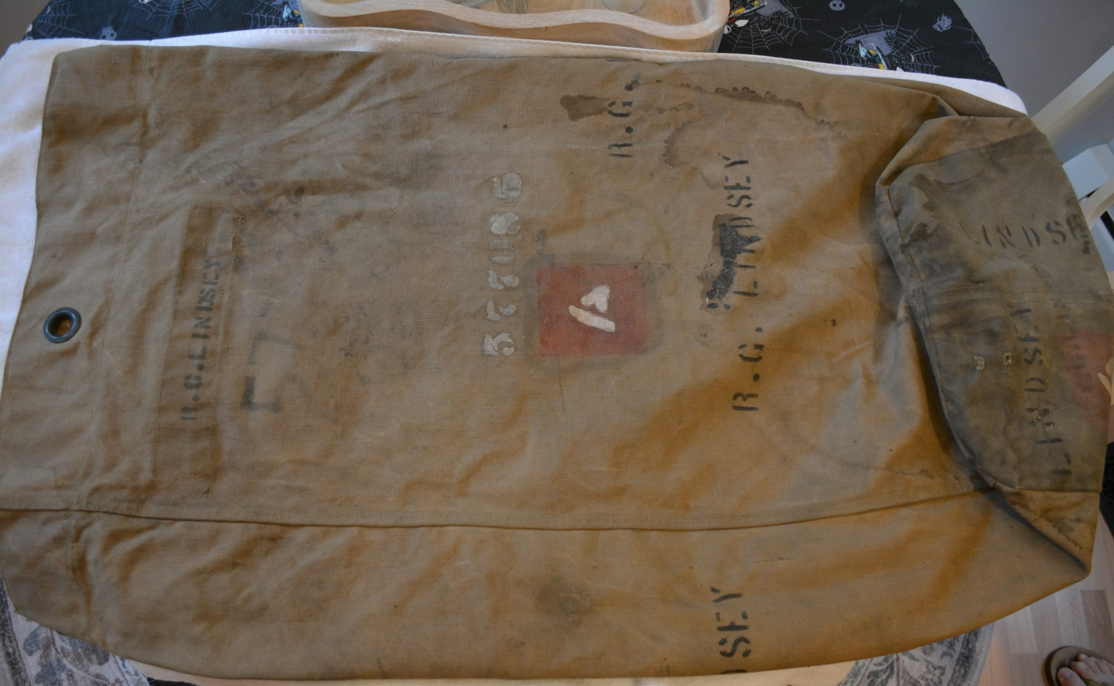 WWII USMC Sea Bag/Duffle Bag Unit Marked
