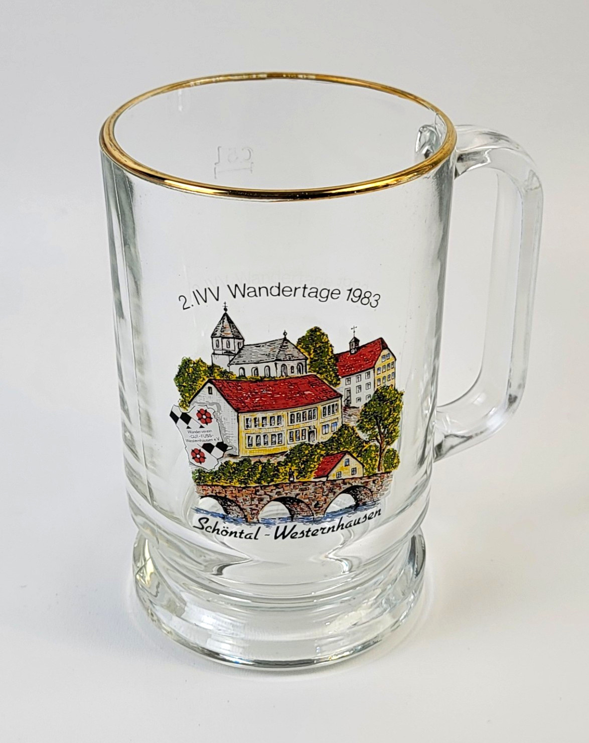 Vintage 1983 2. VV Wandertage Schöntal Westernhausen German Glass Beer Mug Stein
