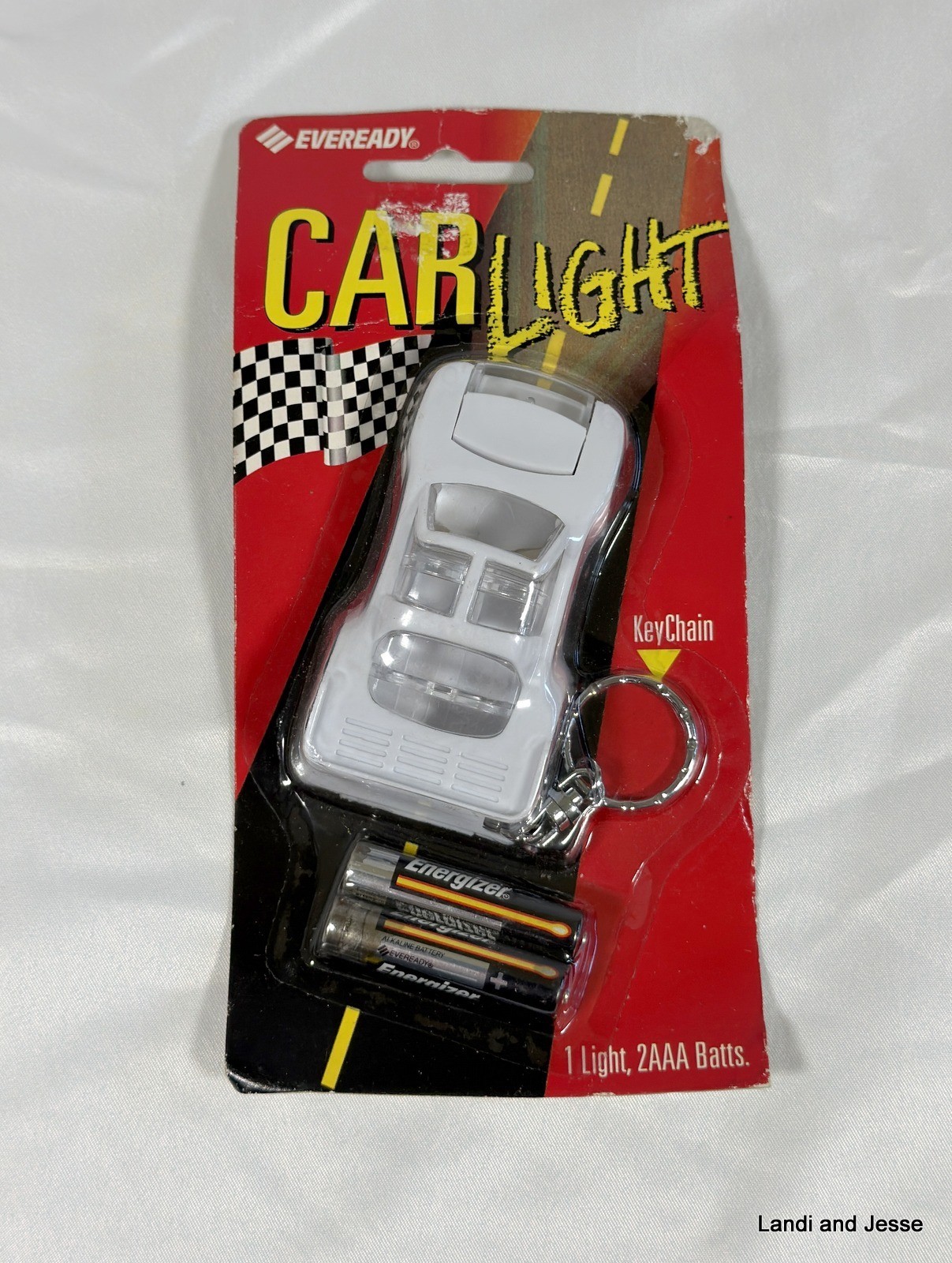 Vintage 1996 Eveready Car light Key Chain white # 11 New in Package