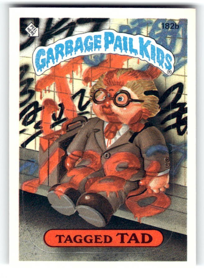 1986 Topps Garbage Pail Kids Series 5 #182b Tagged Tad