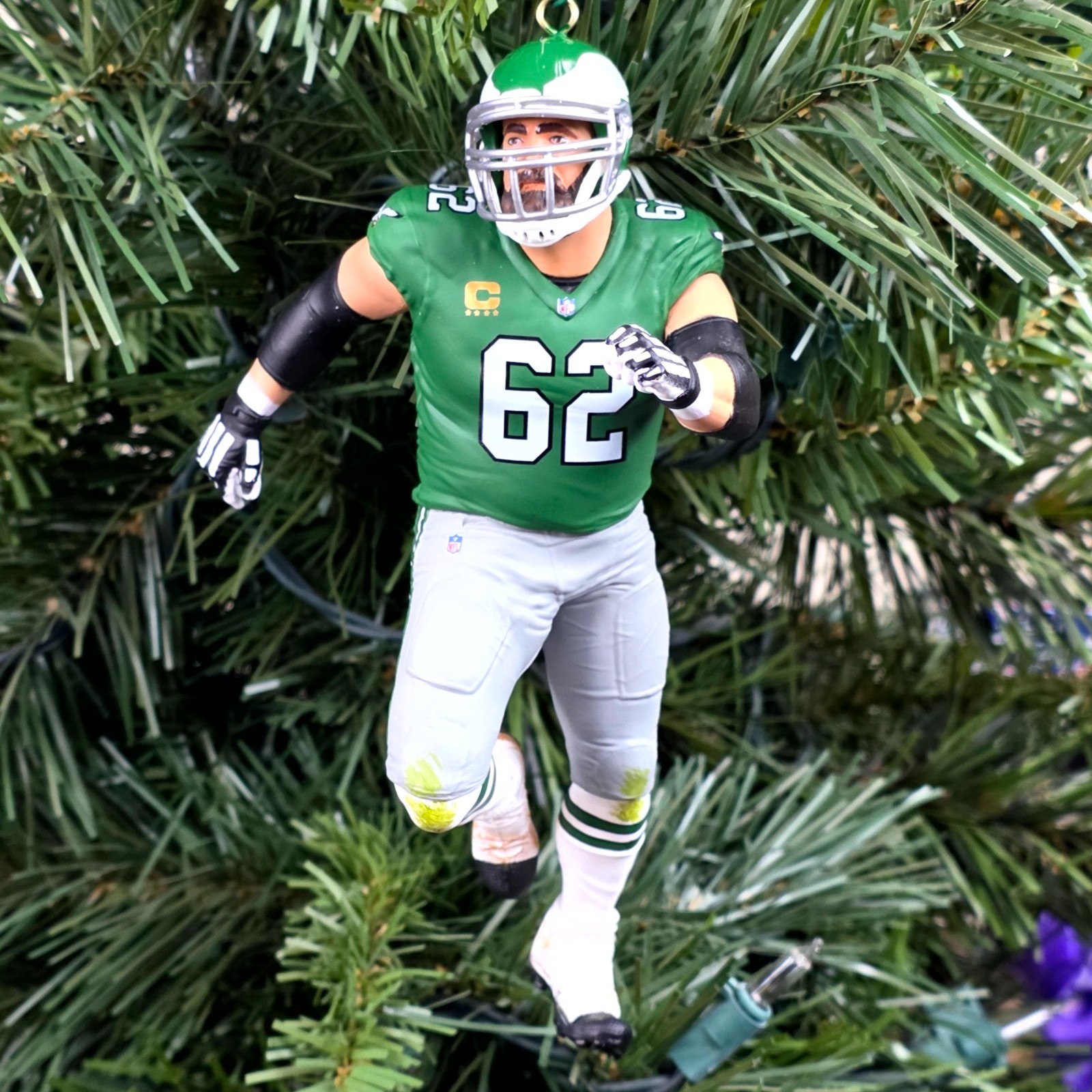Jason Kelce Philadelphia Eagles Football NFL Xmas Ornament Holiday Jersey #62