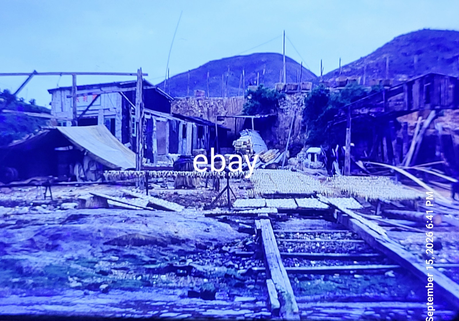 1950s red border kodachrome Photo Slide Hong Kong #14