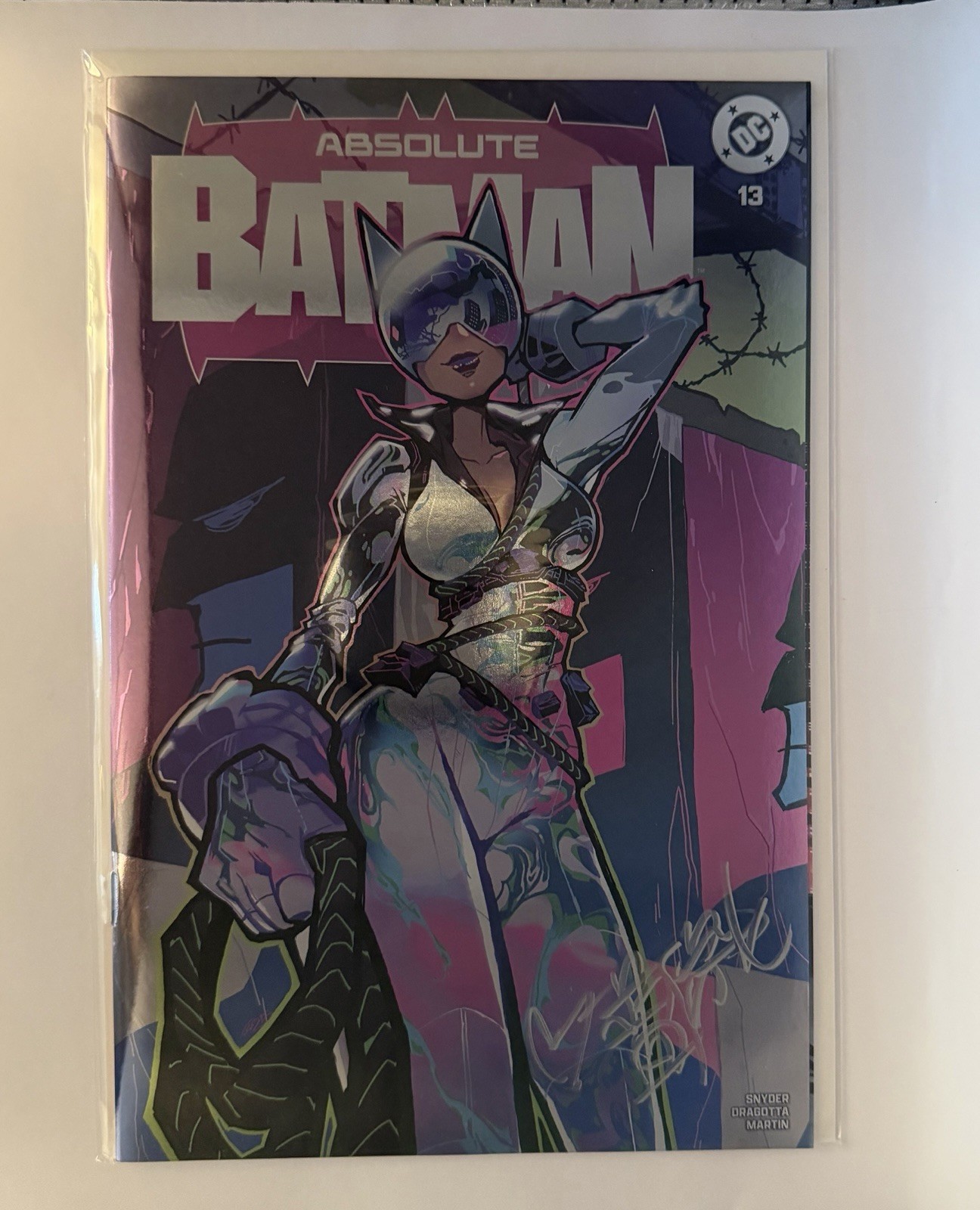 Absolute Batman #13 Rose Besch Signed NYCC Foil Variant Catwoman CSA COA