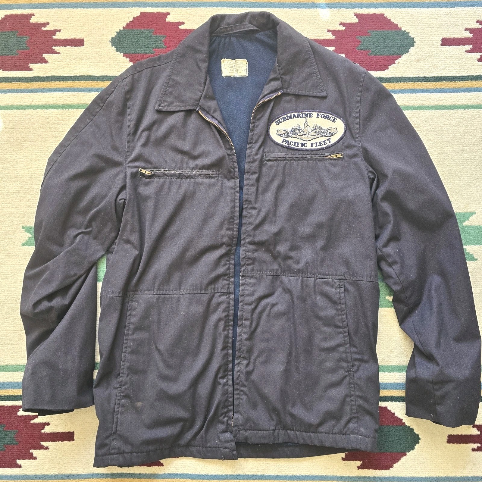 Vintage 1950s U.S. Navy Utility Jacket 40XL USN Military Submarine Fleet Named