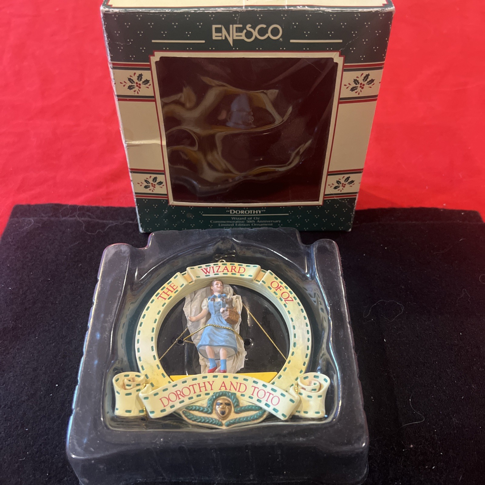 Wizard of Oz Dorothy (and Toto) Christmas Ornament from Enesco Vintage 1989