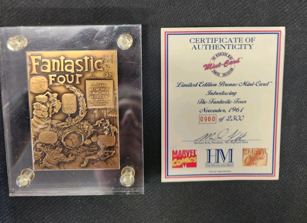 The Highland Mint Limited Edition Bronze Mint-Card Fantastic Four 0960/2500