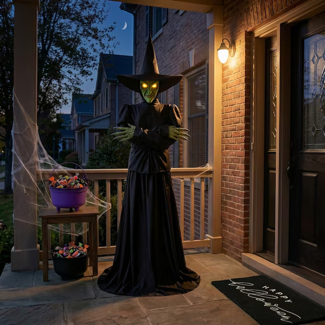 6 ft Animated Pop Up Wicked Witch Lighted Halloween Animatronic Prop with Sounds 6 ft Animated Pop Up Wicked Witch Lighted Halloween Animatronic Prop with Sounds