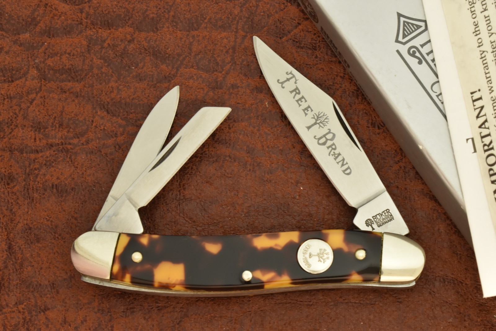BOKER TREE BRAND SOLINGEN GERMANY TORTOISE SWIRL PREMIUM WHITTLER KNIFE (31155)