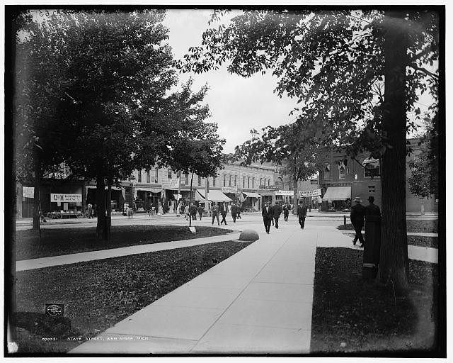 Photo:State Street Ann Arbor Michigan c1908 Street Scene Pedestrians