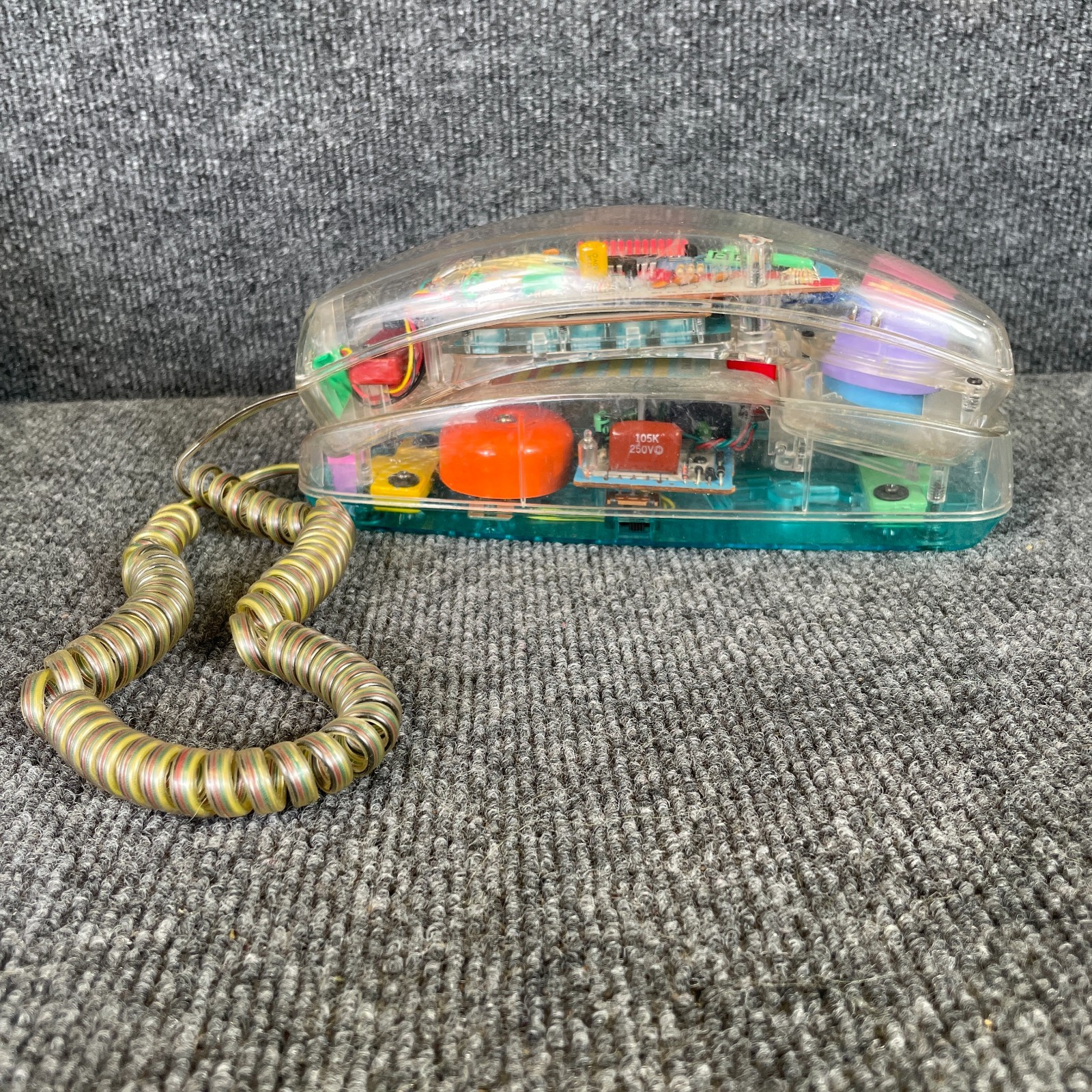 80s Retro Telephone Clear Neon Colorful Pop Art Blue Unisonic Novelty Model 6900