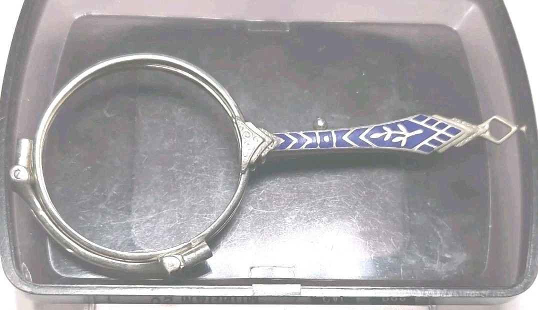 Antique Lorgnette Folding  Opera Glasses. Made Of Platinin Medal.     No Lenses 