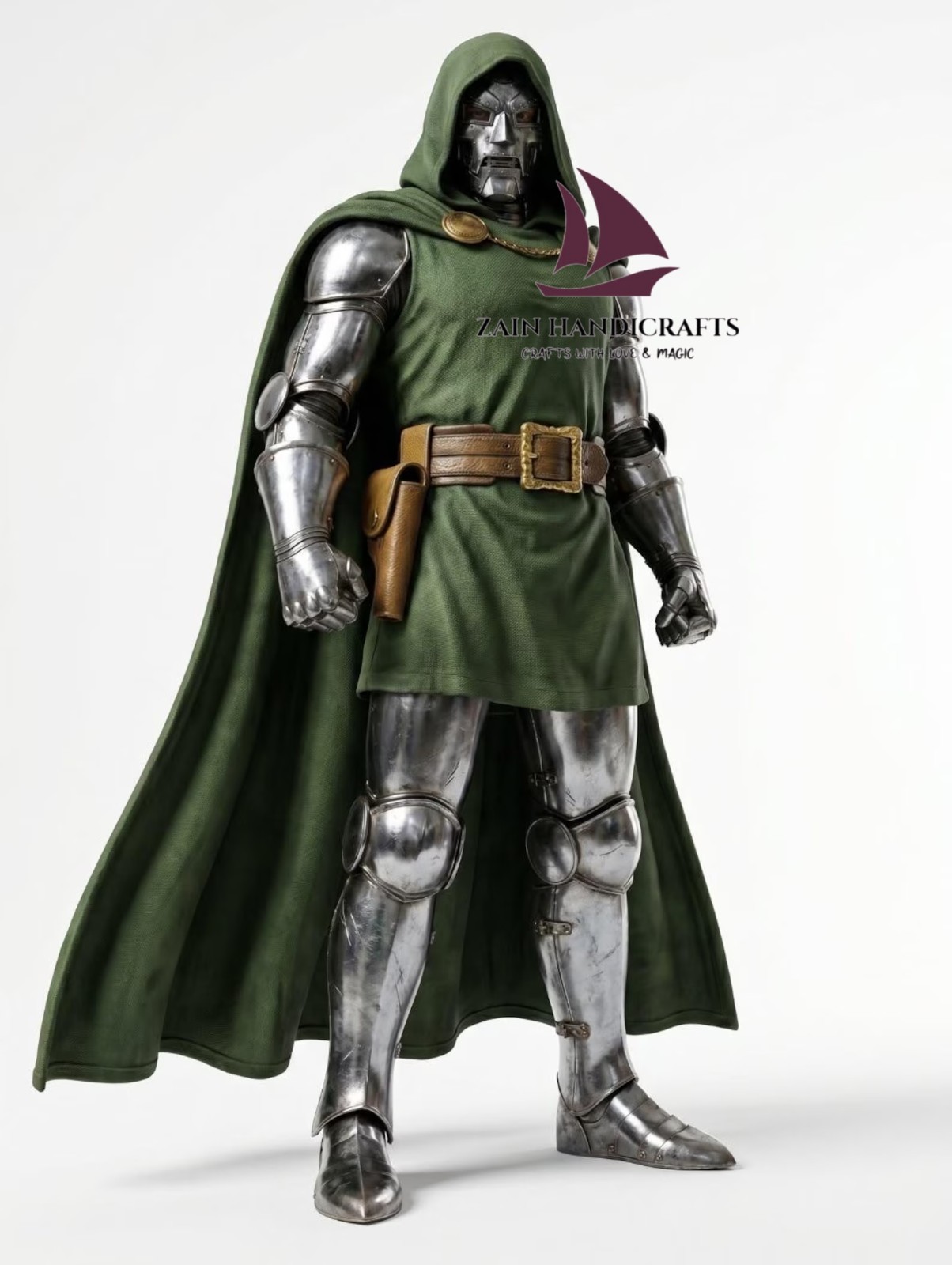 ZAIN Full Doctor DOOM Armor Suit Medieval Green Dr. DOOM Villain Cosplay Armor