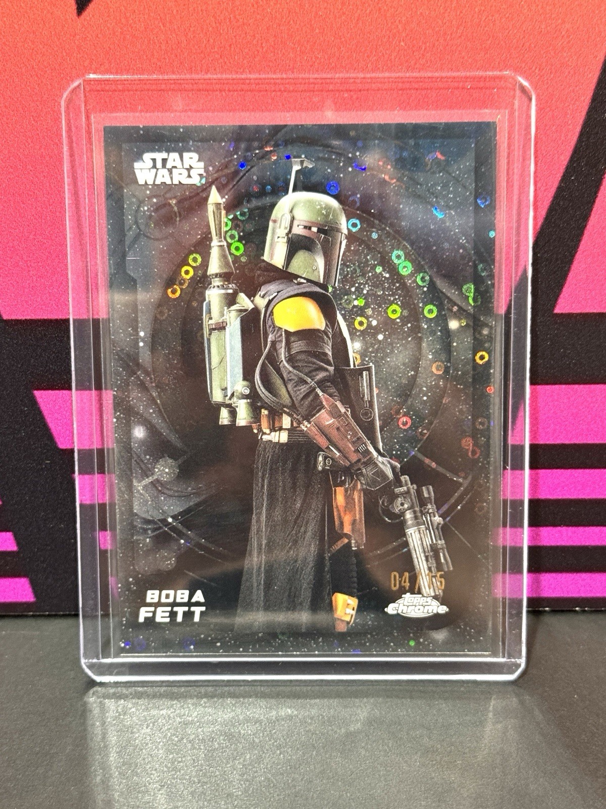 2026 Topps Chrome Star Wars Boba Fett /15 Galaxy Refractor #165 SSP