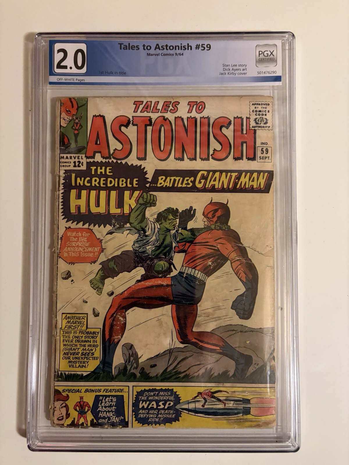Tales To Astonish #59 PGX 2.0 1964 First Hulk In Title