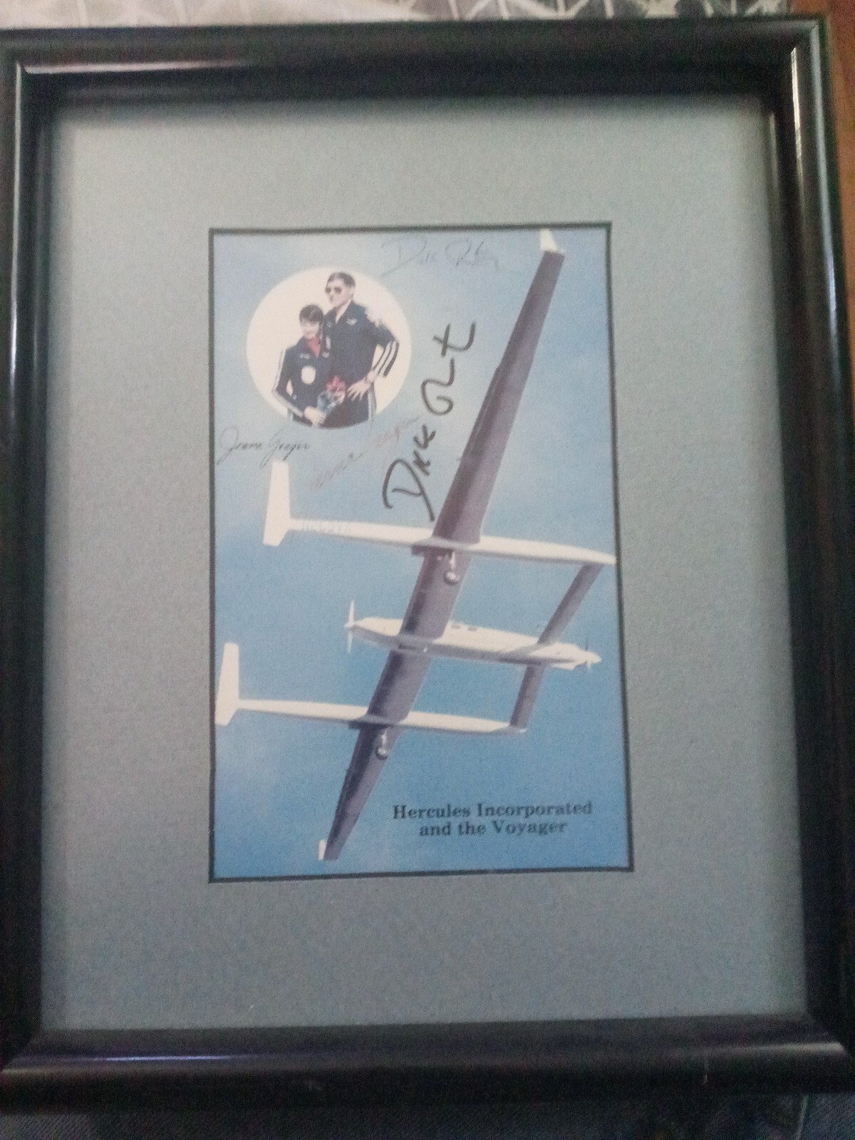 Jeana Yeager Signed Voyager Picture In Frame