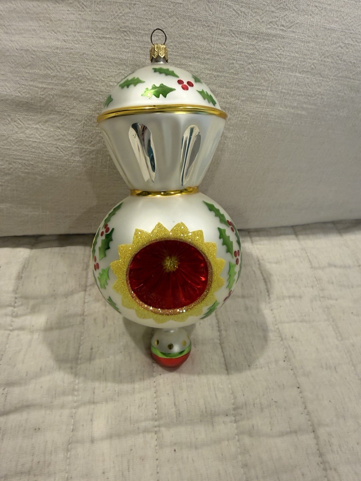 Christopher Radko Saraband Triple Indent Reflector Drop Christmas Ornament 1993