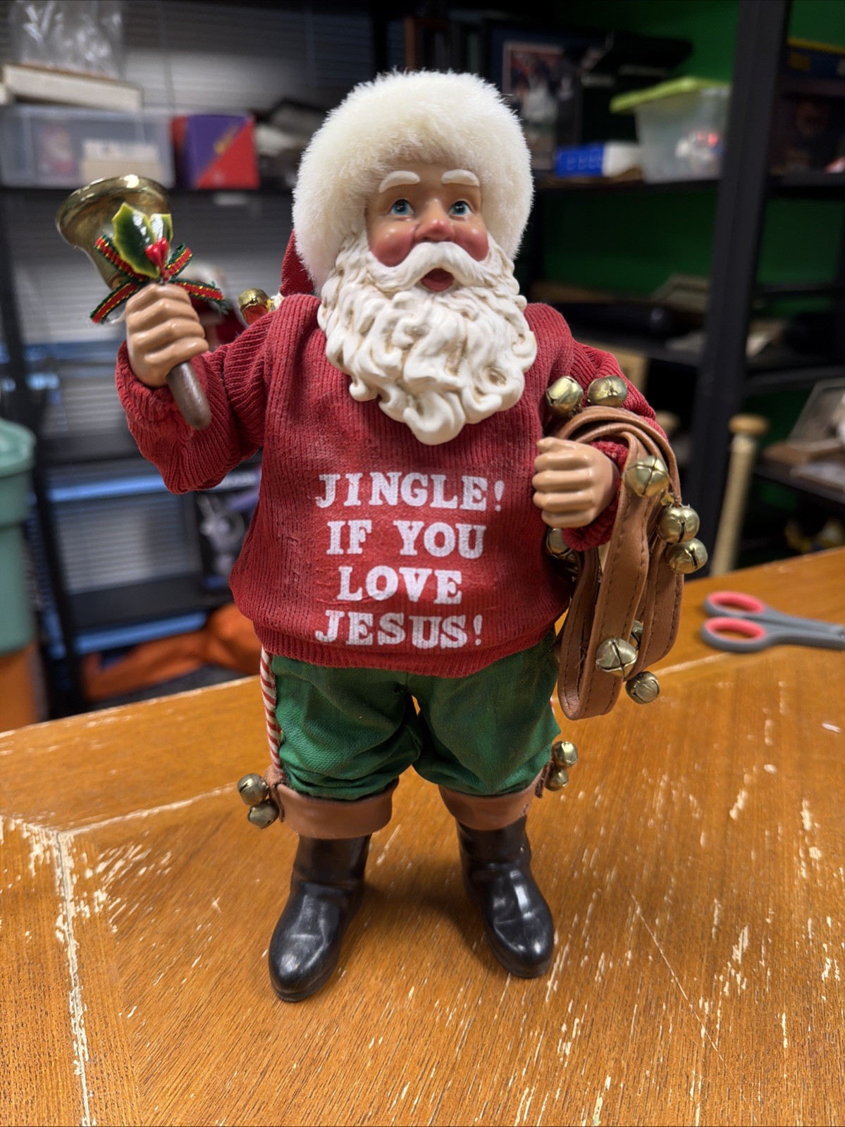 POSSIBLE DREAMS CLOTHTIQUE SANTA FIGURINE JINGLE IF YOU LOVE JESUS VINTAGE