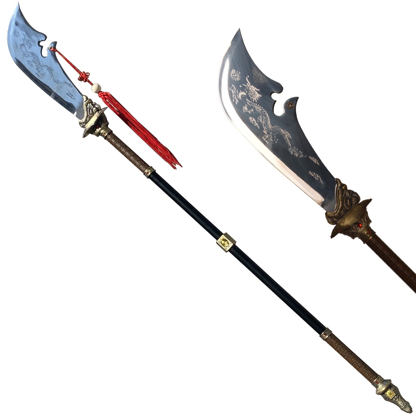 57in Stainless steel/Green Dragon crescent moon blade/Bronze color/Large sword 57in Stainless steel/Green Dragon crescent moon blade/Bronze color/Large sword