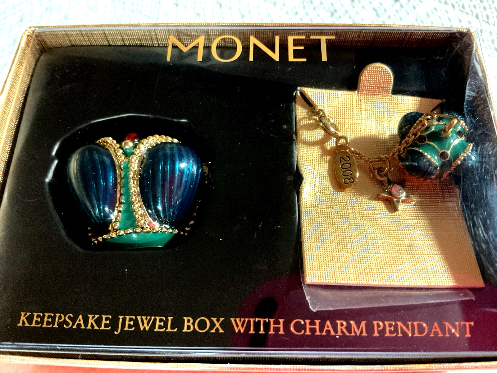 Monet Keepsake Jewel Box With Charm Pendant Crown, Pendant Crown & Star