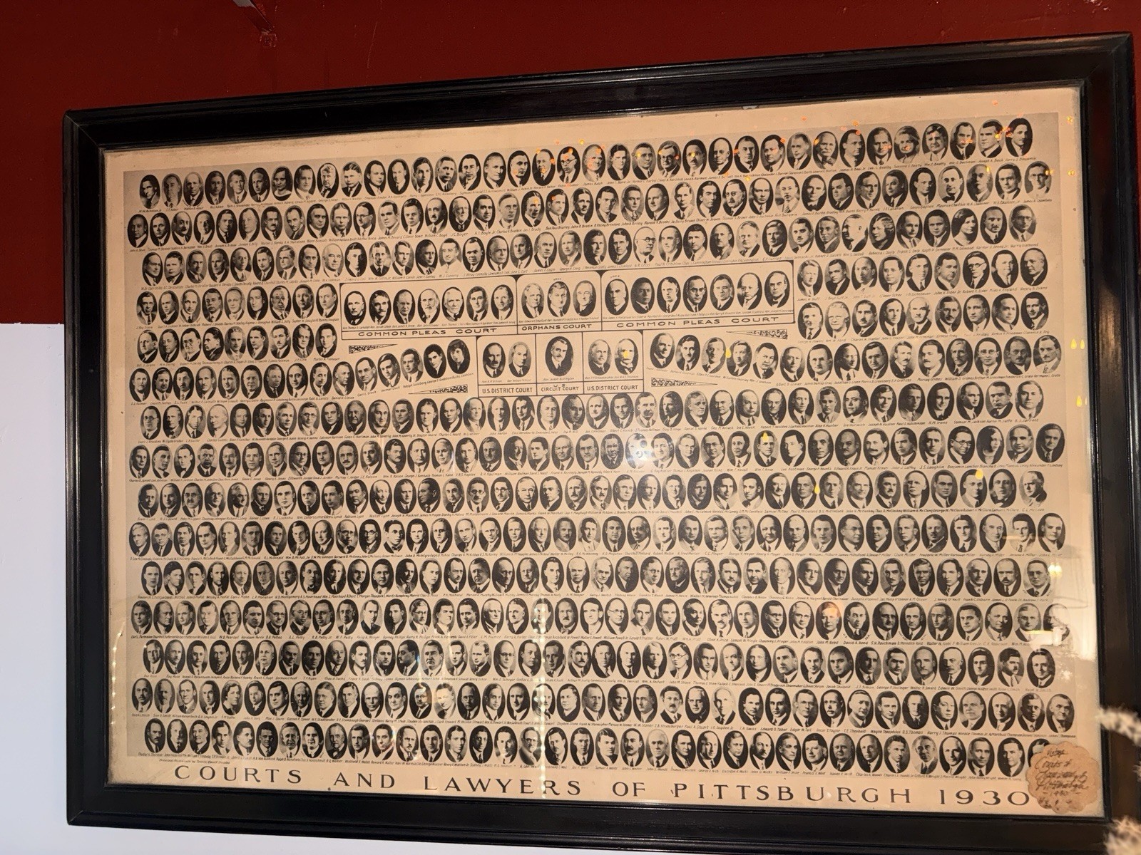 Vintage 1930 Courts and Lawyers of Pittsburgh Large Format Composite Portrait