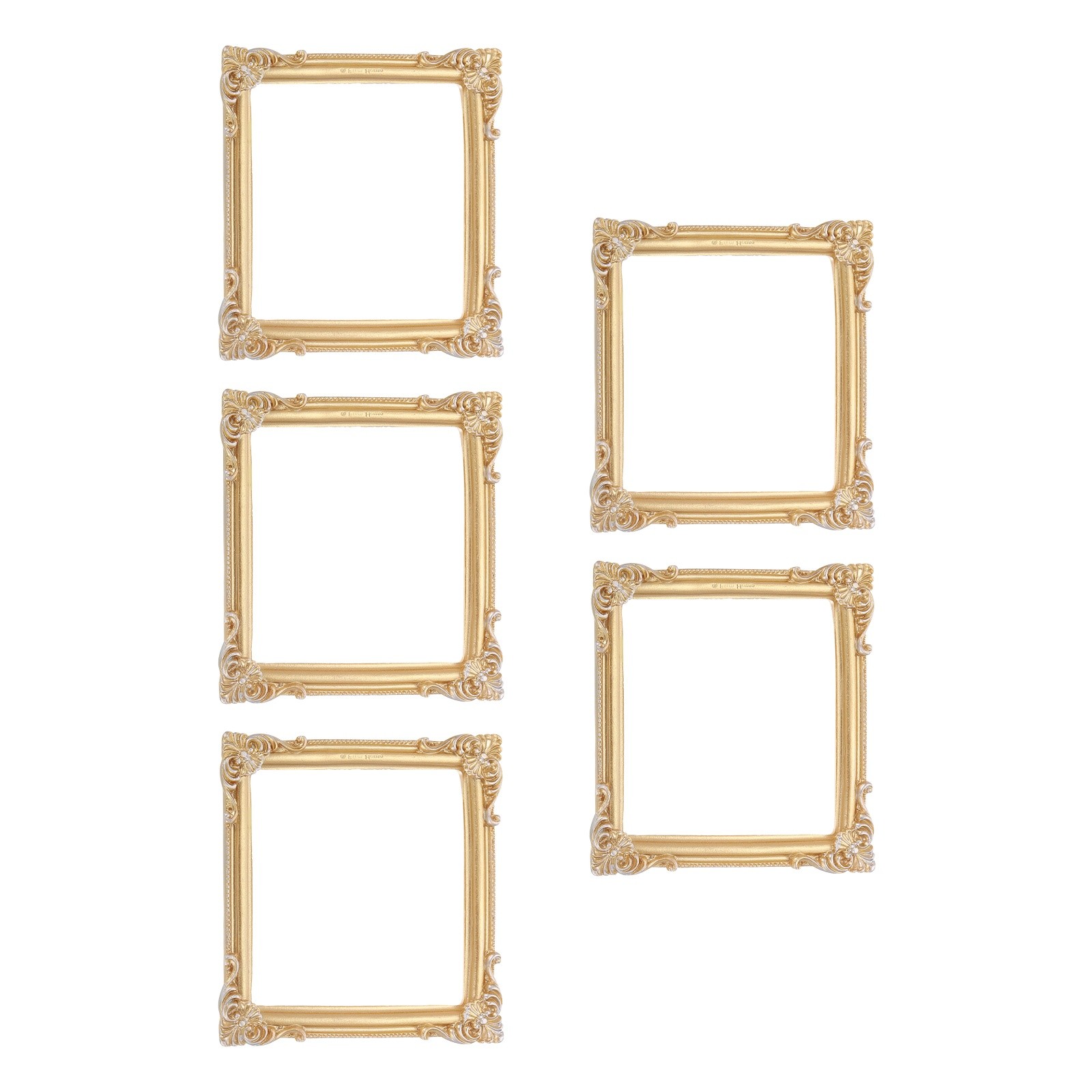 5Pcs Vintage Resin Picture Frames 3.4\