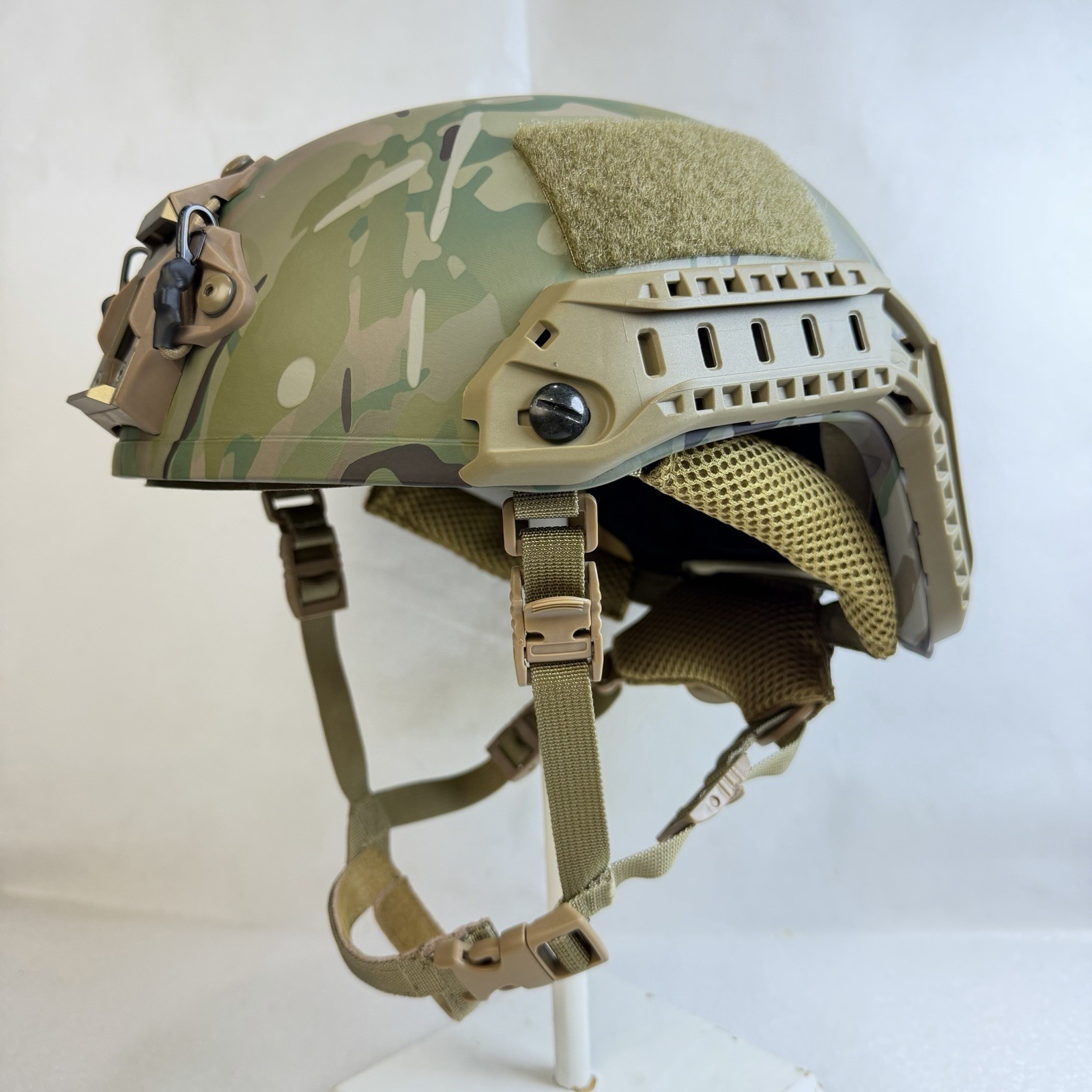 Large Multicam Super High Cut Maritime Ops Ballistic Helmet w/ Rails & NVG Mount