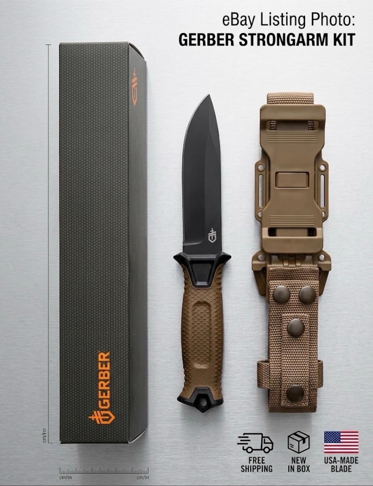 Gerber StrongArm Fixed Blade Knife Plain Edge - Coyote Brown