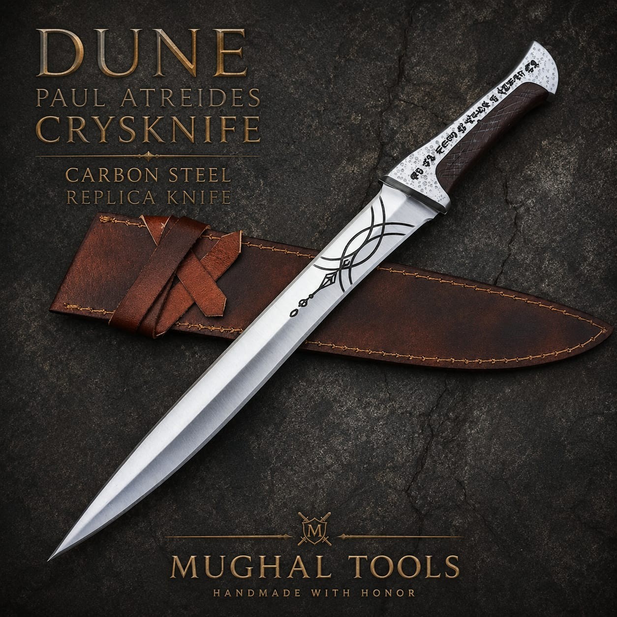 Handmade Dune Movie Knife Paul Atreides Crysknife Replica | ss Steel Knife Prop