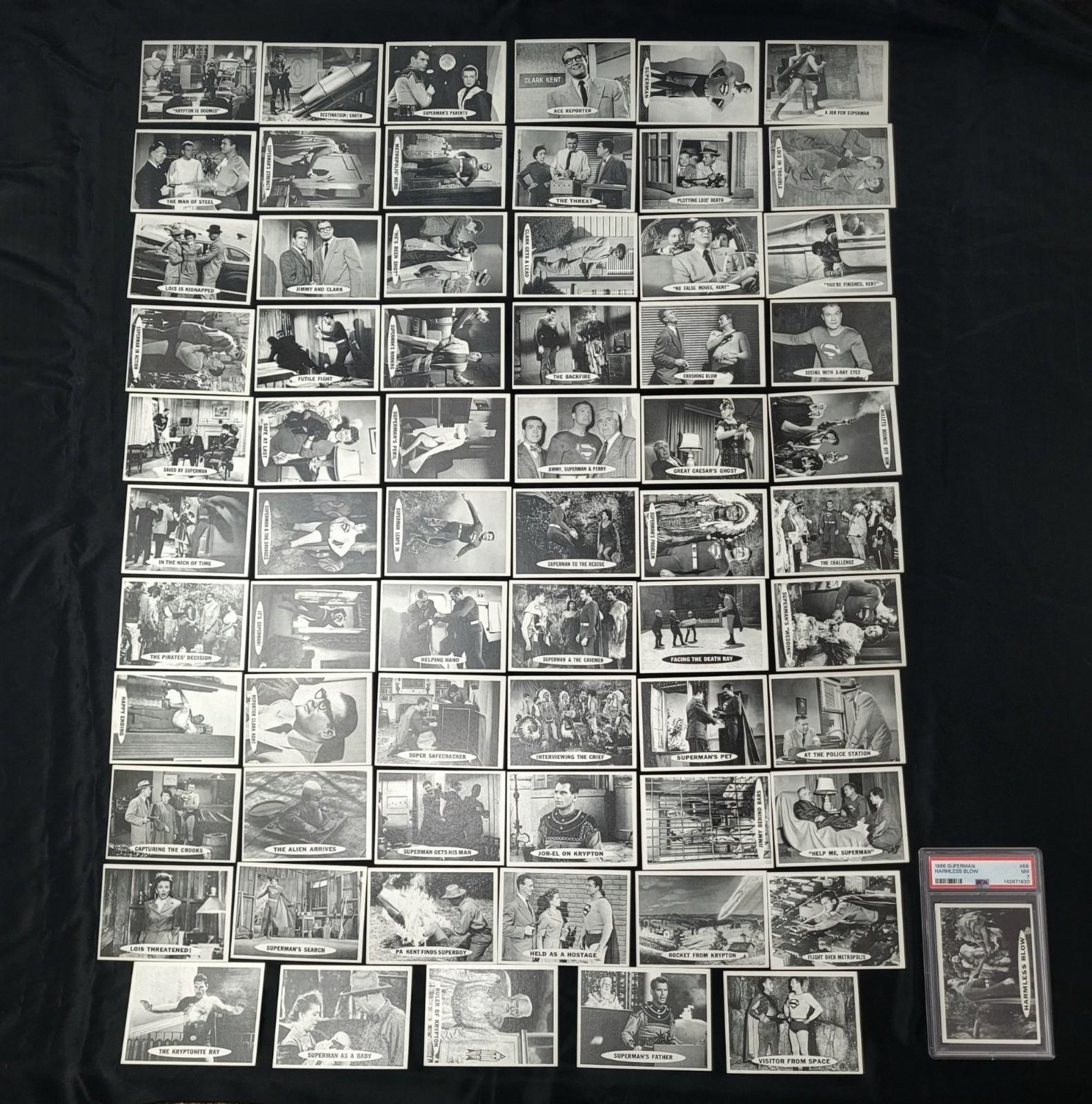 1966 Topps Adventures of Superman Complete Set 1-66 Sharp Corners #66 is a PSA 7