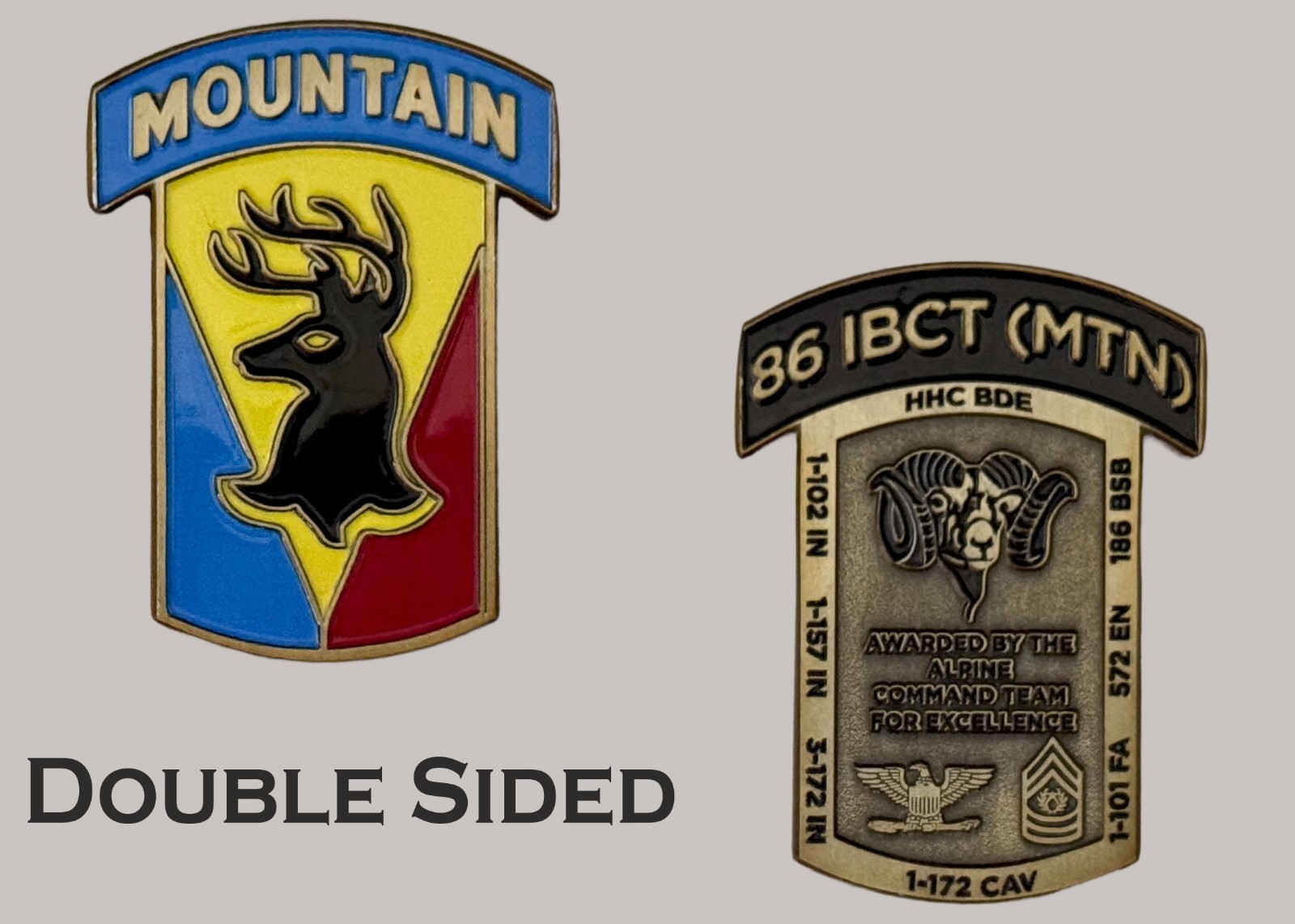 86 IBCT MTN Mountain Deer Emblem Challenge Coin  J#44