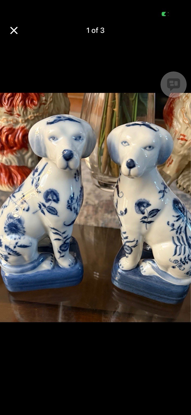 Staffordshire-style figurines featuring a hand-painted floral motif.