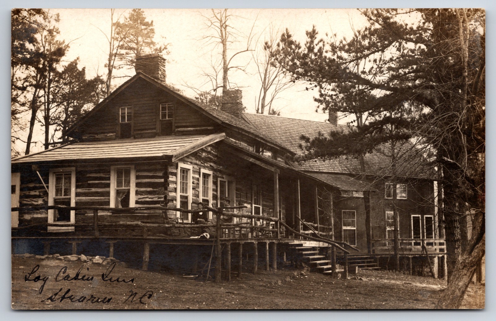 Log Cabin Inn Stearns North Carolina NC Tryon c1910 Real Photo RPPC