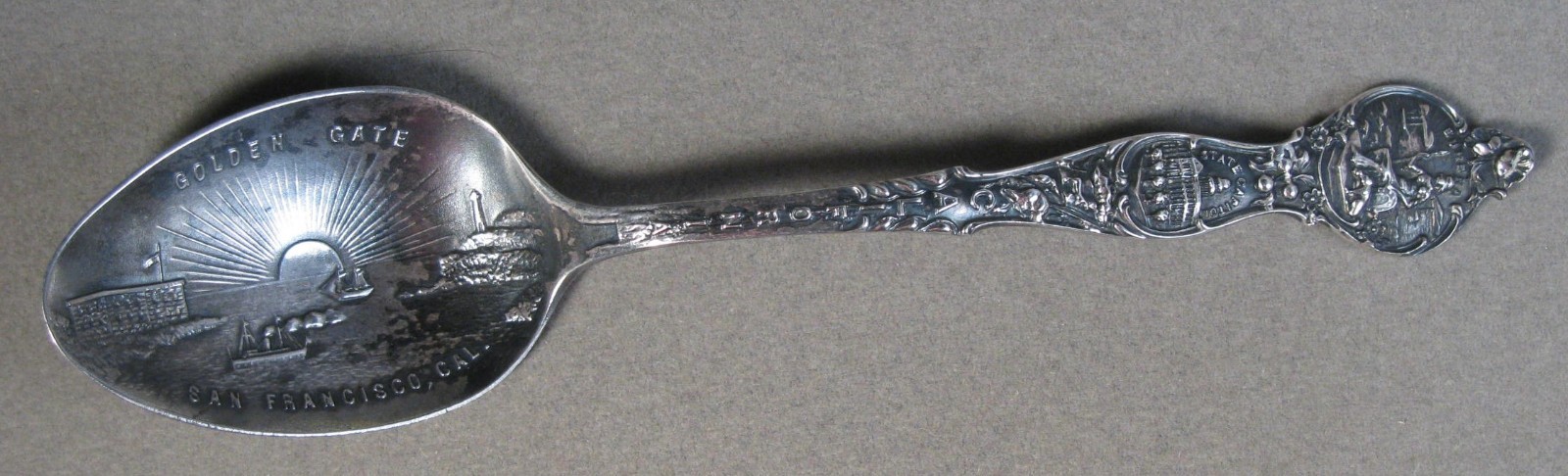 Vintage Sterling Silver California Golden Gate Souvenir Spoon 8.7g #J5044