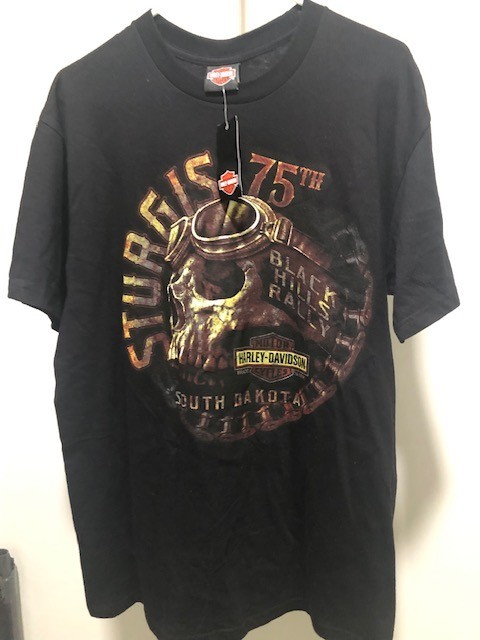 Harley Davidson Men\'s T-Shirt Large - Sturgis 75th Black Hills Rally