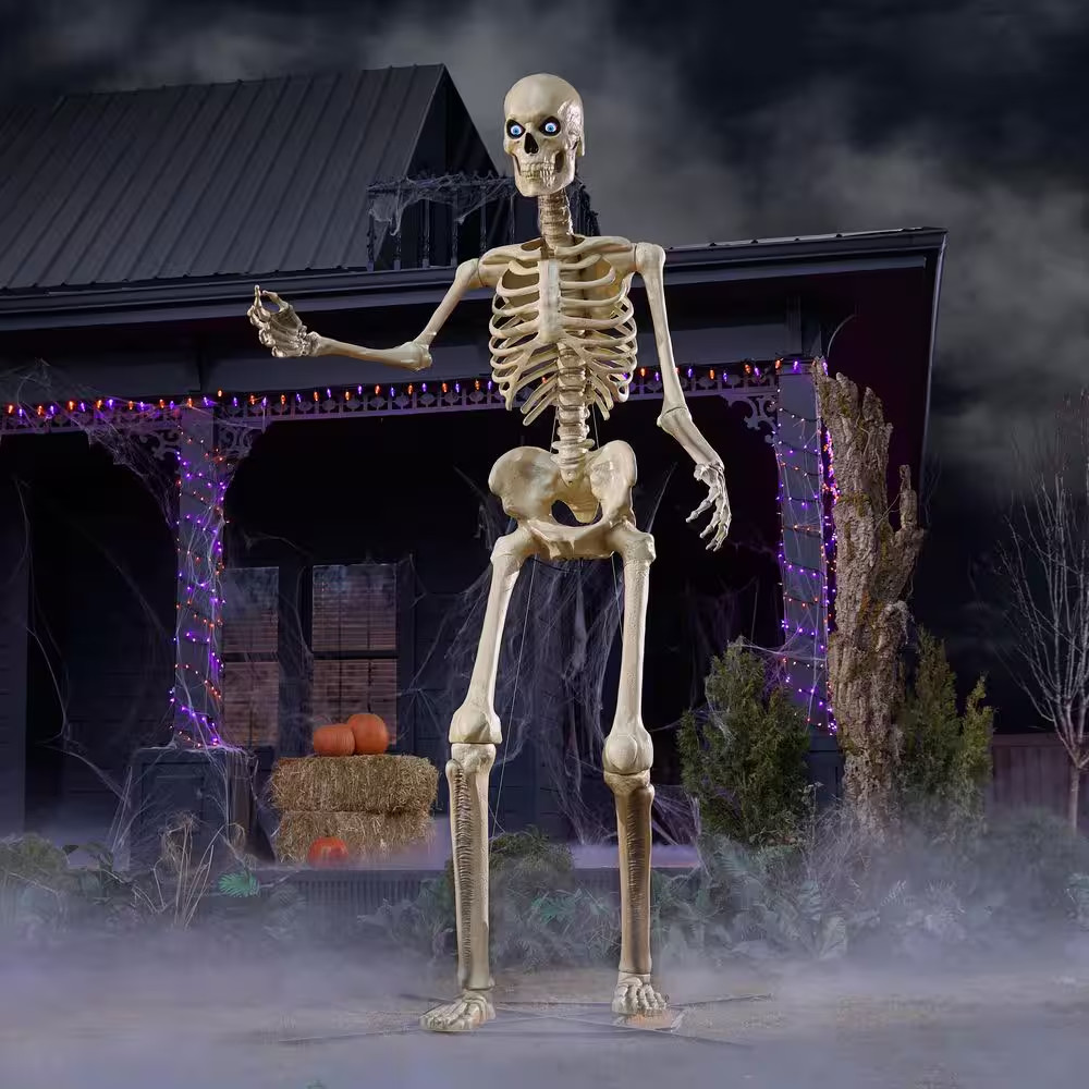 12 FT Giant-Sized Skelly with LifeEyes LCD Eyes SAMEDAYSHIP