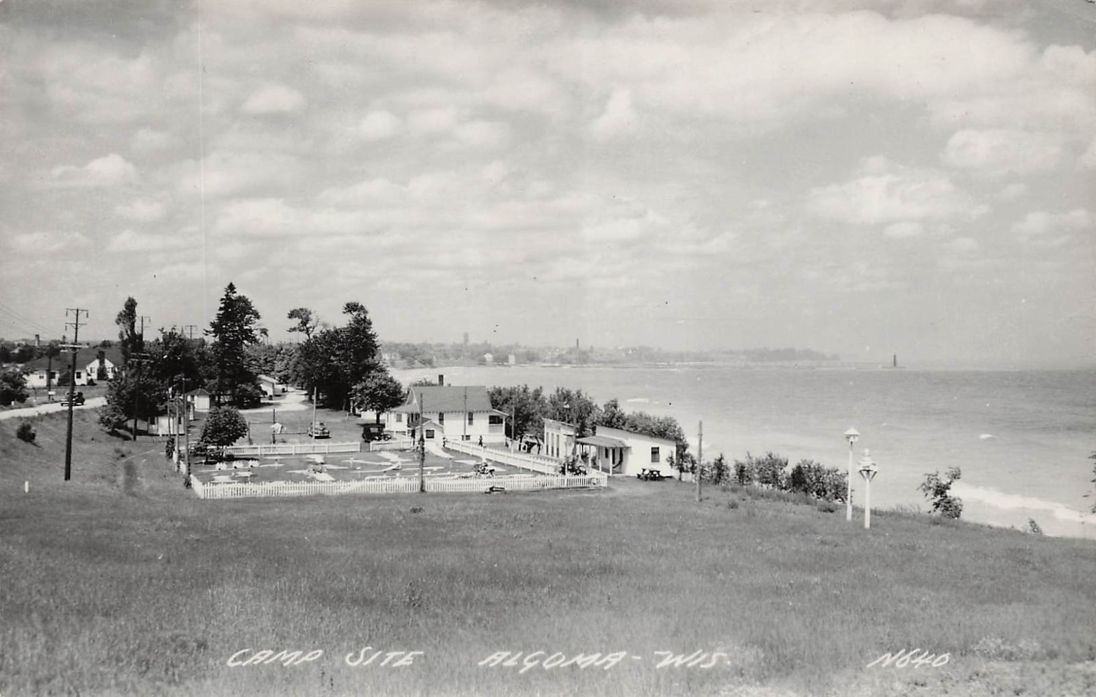 RPPC Ahnapee River Algoma Wisconsin Crescent Beach Camp Photo Postcard J20