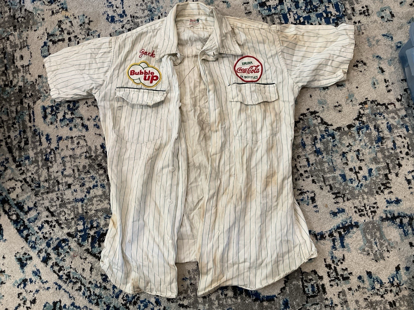 ORIGINAL 1940S 50S COCA COLA SODA WORKERS SHIRT WITH PATCHES