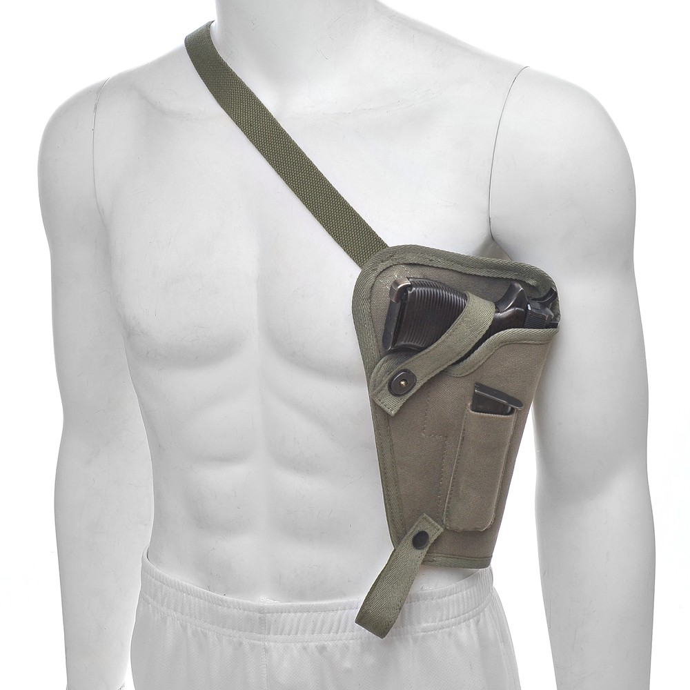 OD Canvas M3 Tanker Shoulder Holster with Magazine Pouch fits Walther P38 P1