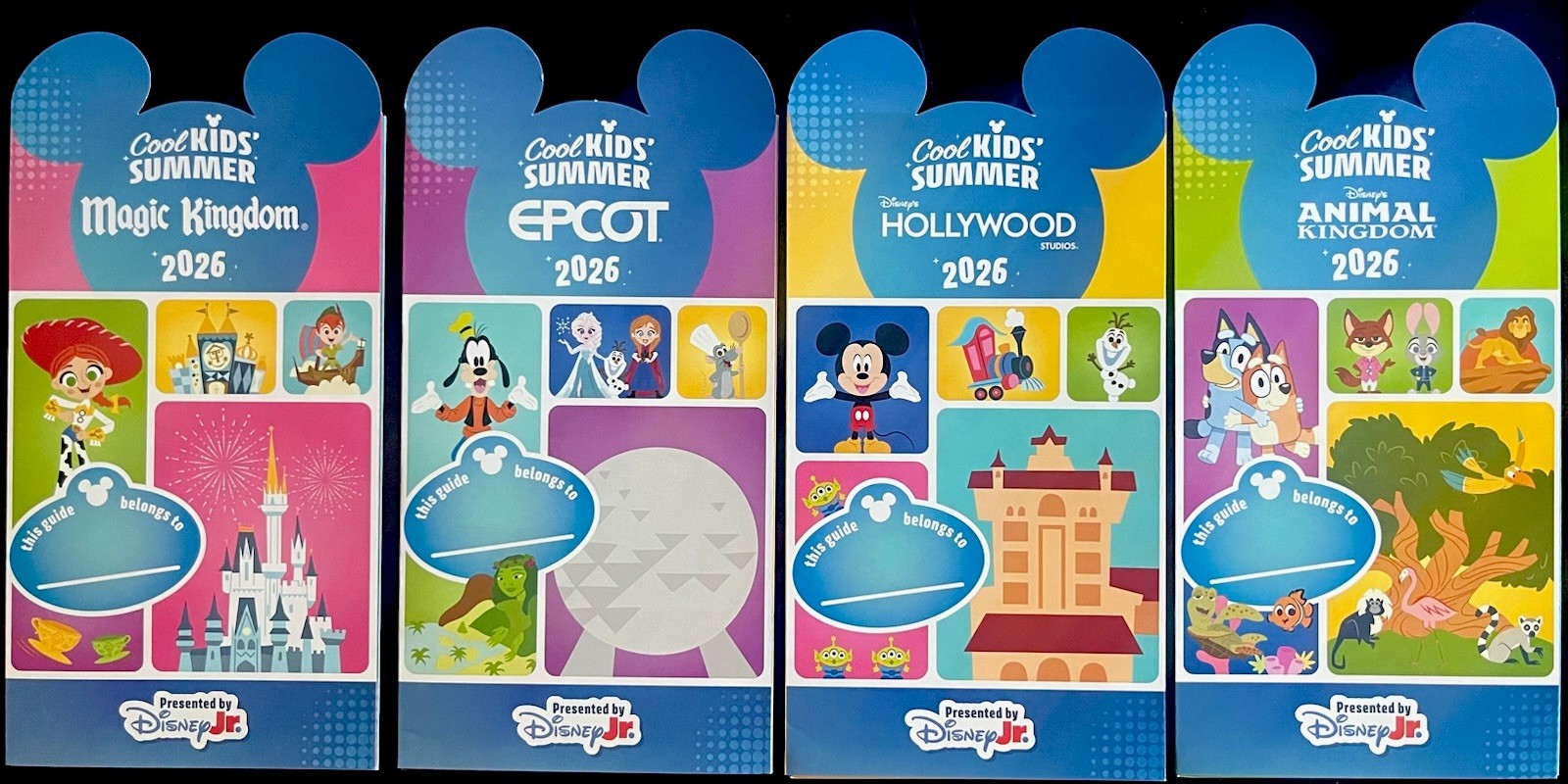 2026 Cool Kids Summer Maps WDW Guide Maps Magic Kingdom, EPCOT, AK, HS.