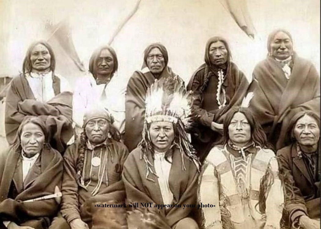 1891 Lakota Sioux Chiefs PHOTO Ended Indian Wars, Native American Chief Group